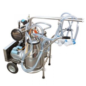 Milking machine vacuum pump portable with double buckets