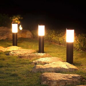 2pcs Pathway Lights Solar Outdoor Garden Lights Stainless Steel Waterproof LED