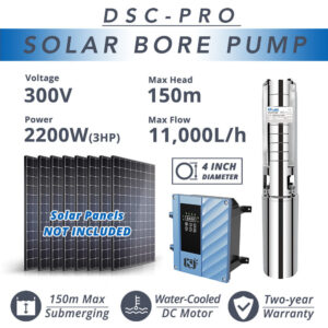 WBS 4" 2.2KW AC/DC Water&Resin Encapsulated Water Bore Pump 2200W 3HP 7.5m3